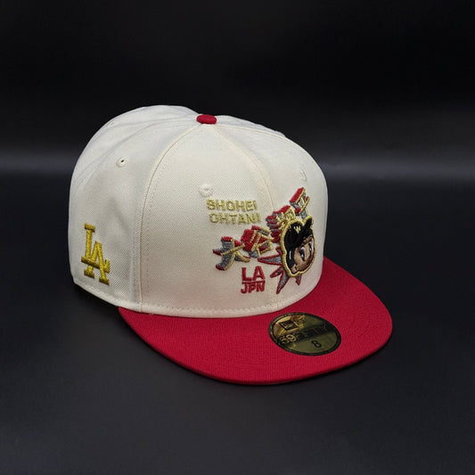 Shohei Ohtani LA Dodgers Chrome Red Fitted Cap