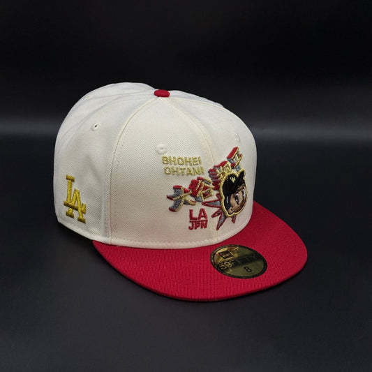 Shohei Ohtani LA Dodgers Chrome Red Fitted Cap