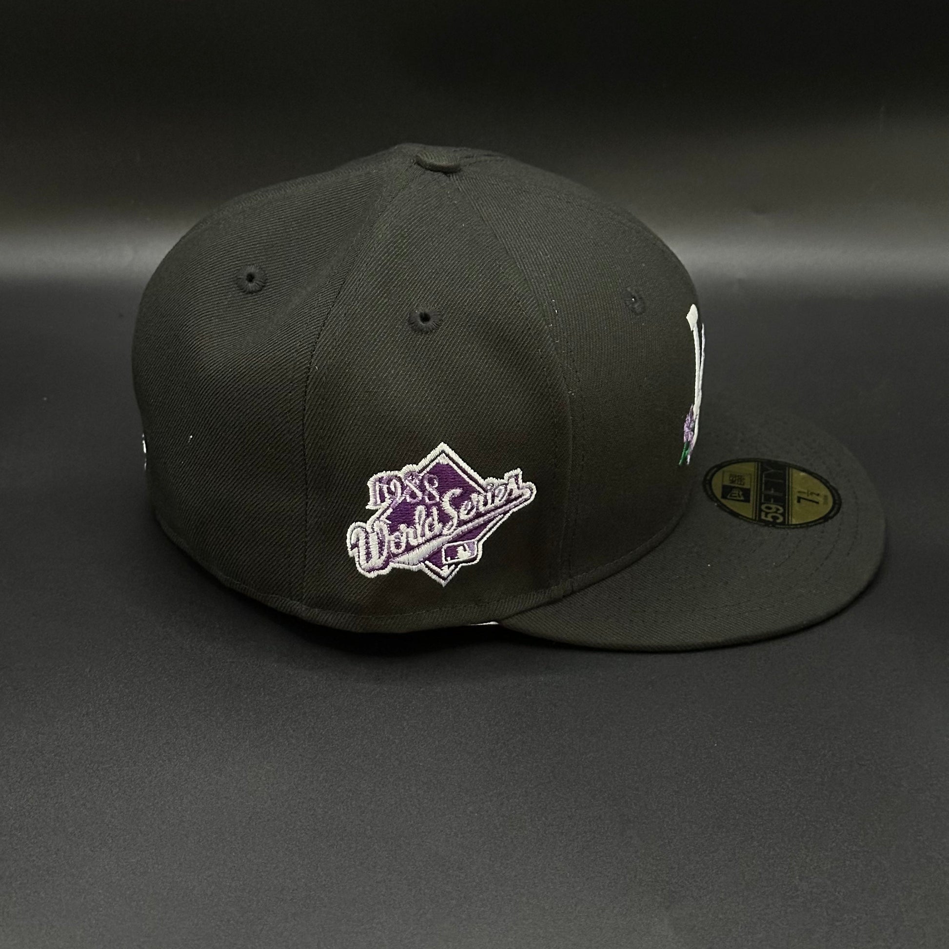 Black Purple LA Dodgers 1997 World Series Fitted Cap - view 2