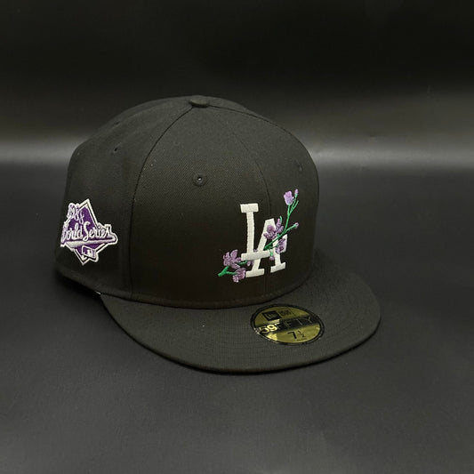 Black Purple LA Dodgers 1997 World Series Fitted Cap