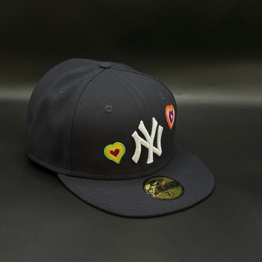 Navy New York Yankees Hearts Fitted Cap