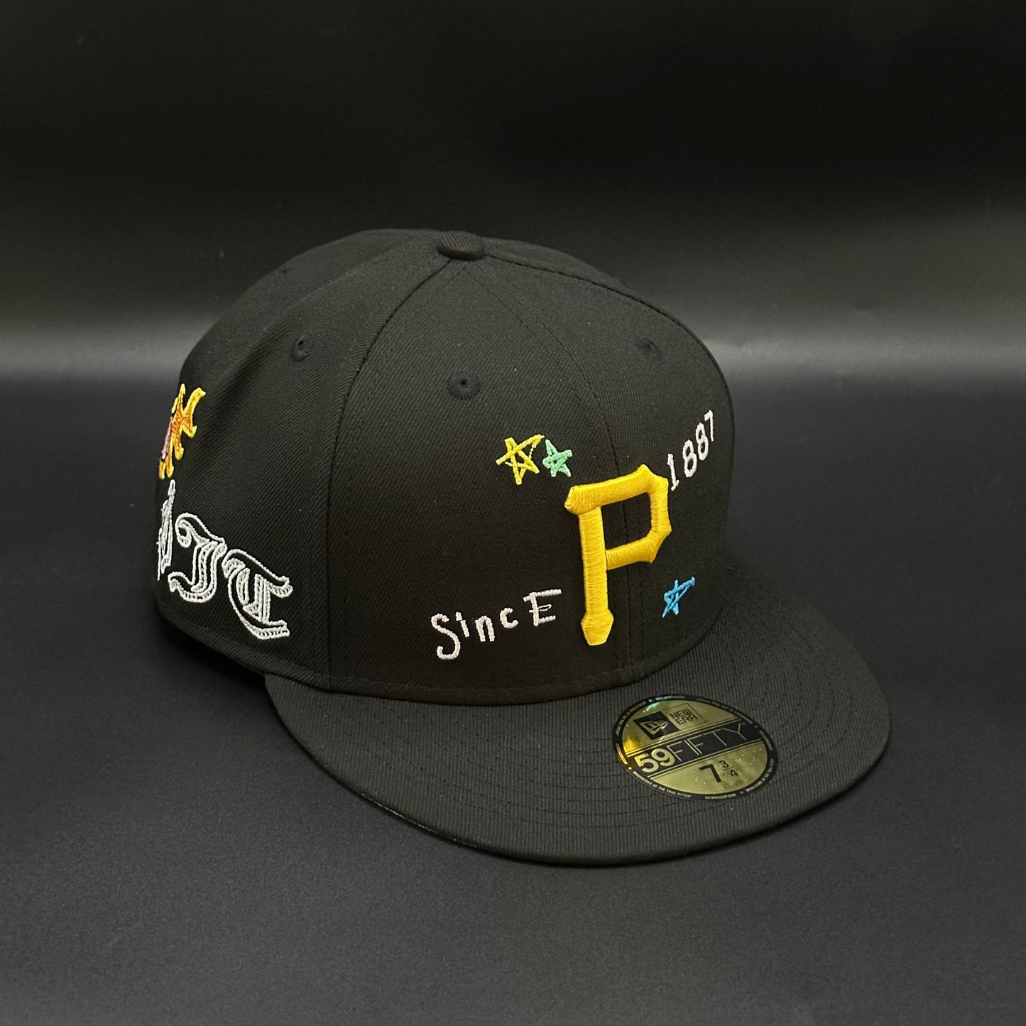 Black Pittsburgh Pirates Since 1887 Fitted Cap