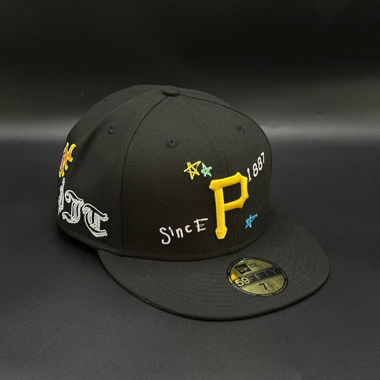 Black Pittsburgh Pirates Since 1887 Fitted Cap