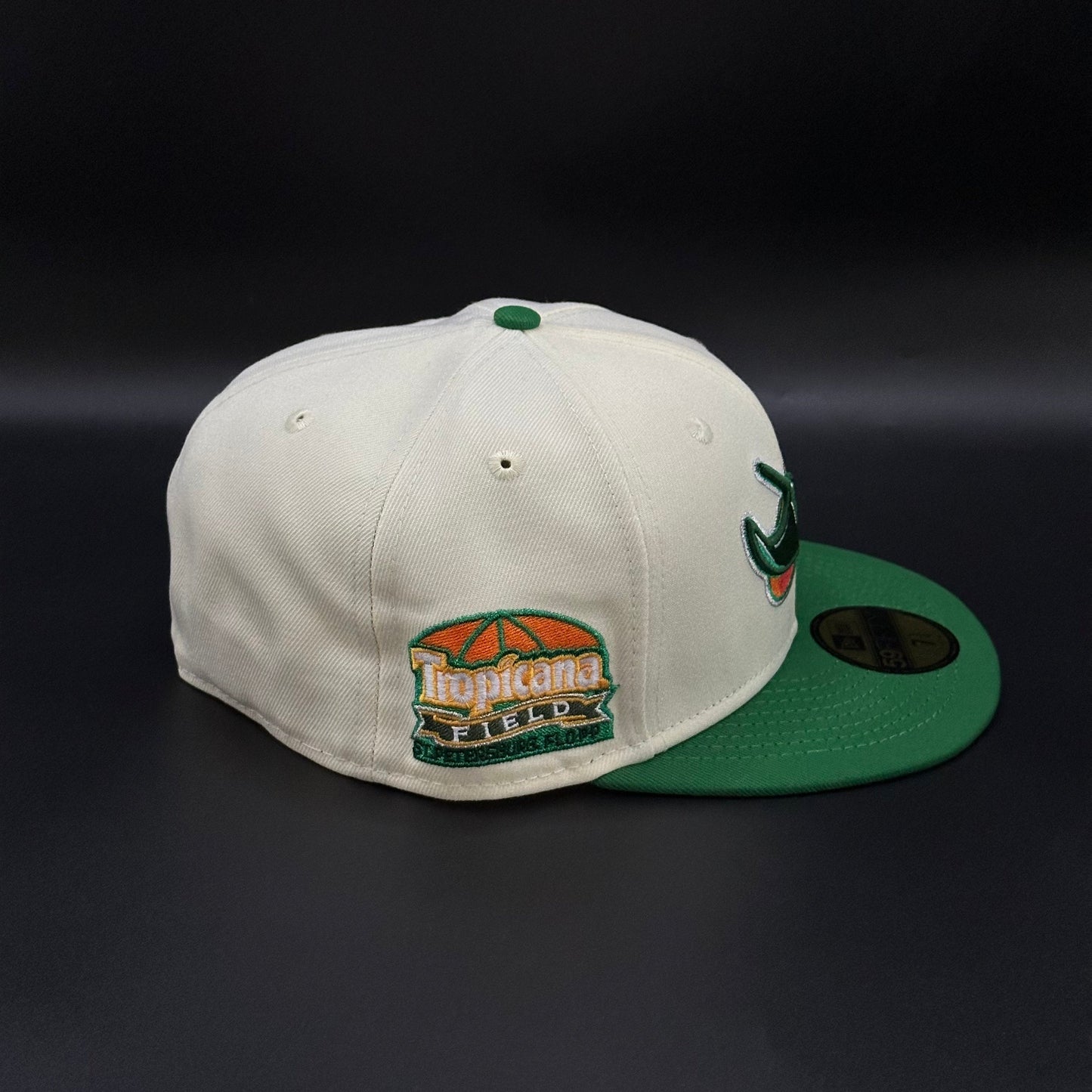 Chrome Green Tampa Bay Devil Rays Tropicana Field Fitted Cap - view 2