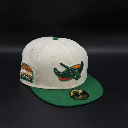 Chrome Green Tampa Bay Devil Rays Tropicana Field Fitted Cap
