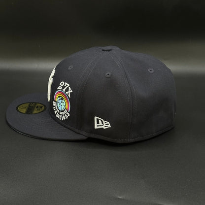 Navy New York Yankees 27x Peace Sign Fitted Cap - view 3