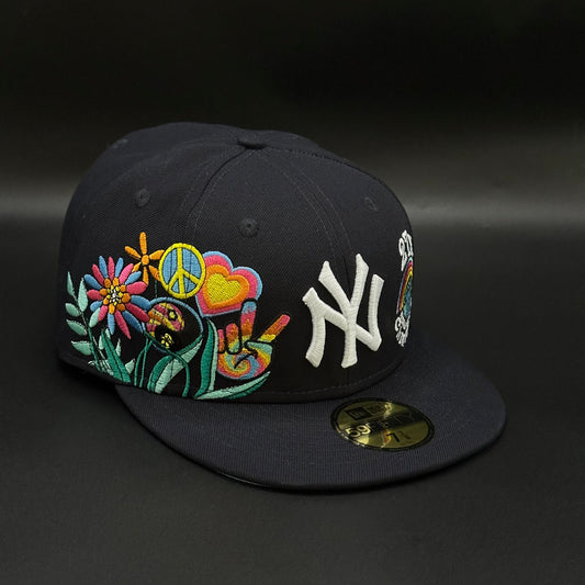 Navy New York Yankees 27x Peace Sign Fitted Cap