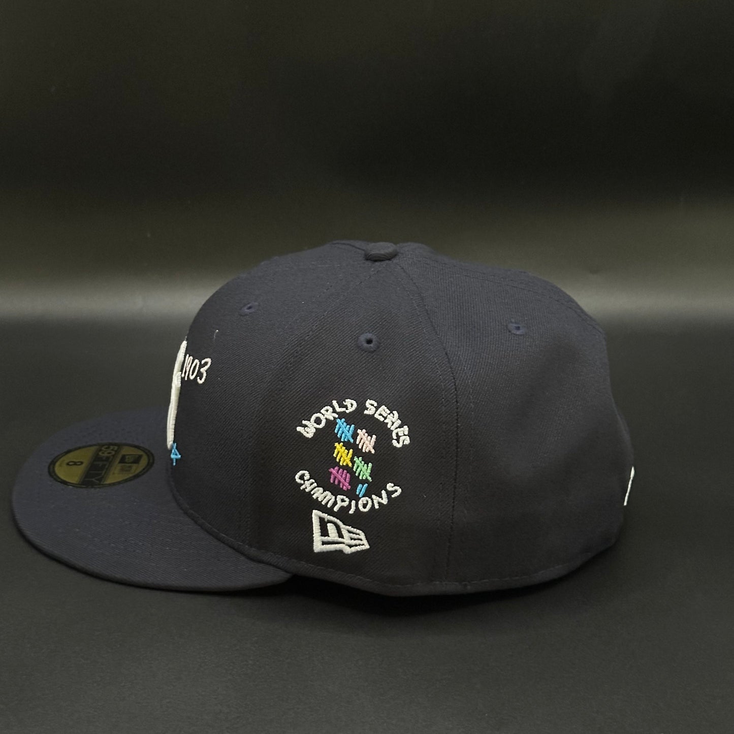 Navy New York Yankees State Outline Fitted Cap - view 3