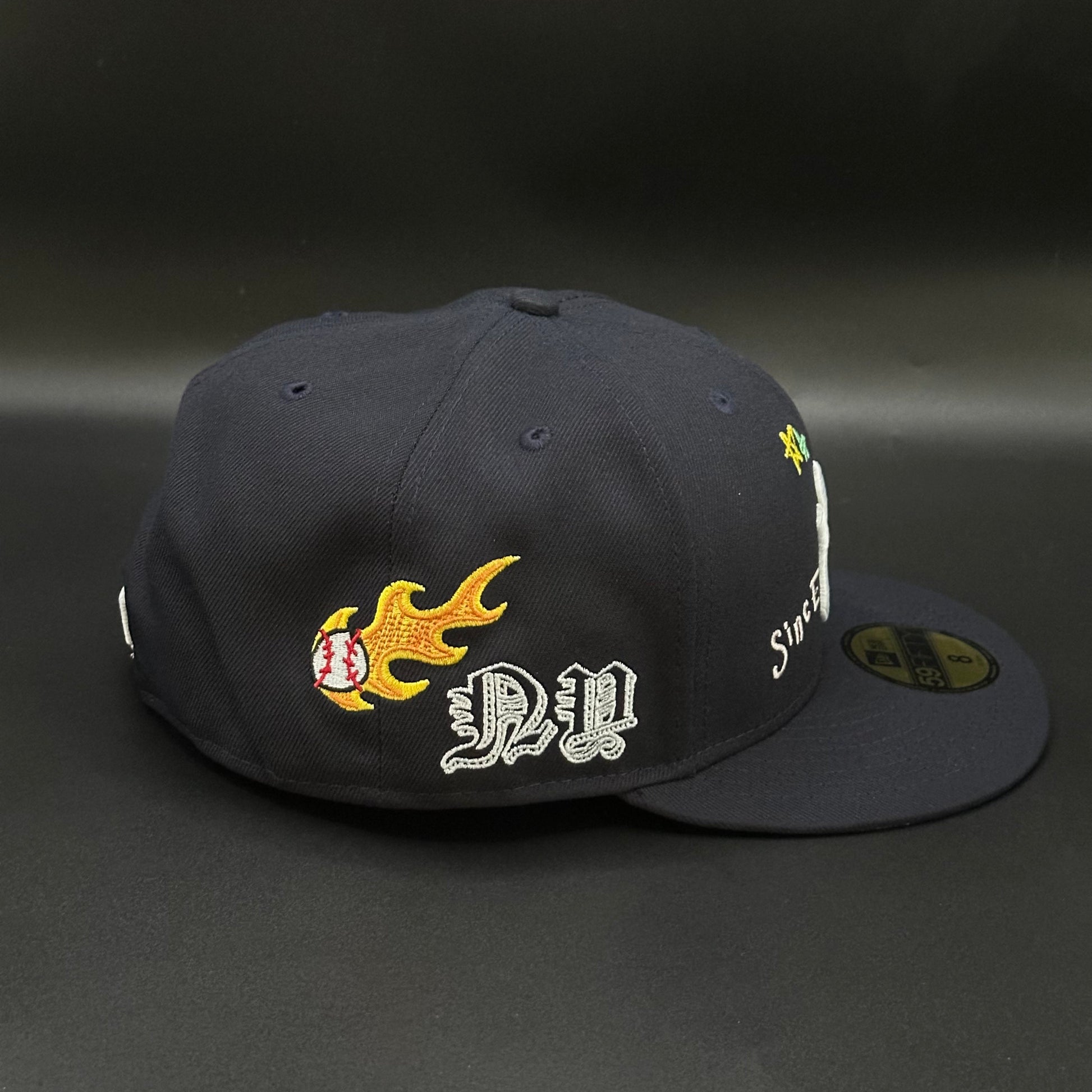 Navy New York Yankees State Outline Fitted Cap - view 2