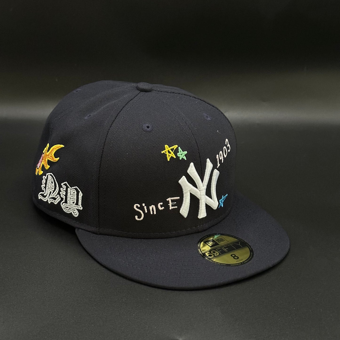 Navy New York Yankees State Outline Fitted Cap