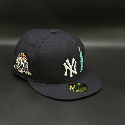 Navy New York Yankees Statue of Liberty 27 Patch Fitted Cap