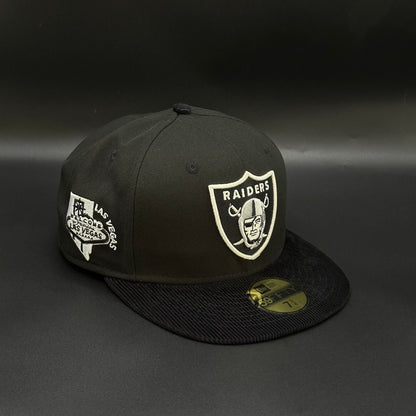 Black Las Vegas Raiders Welcome to Las Vegas Fitted Cap