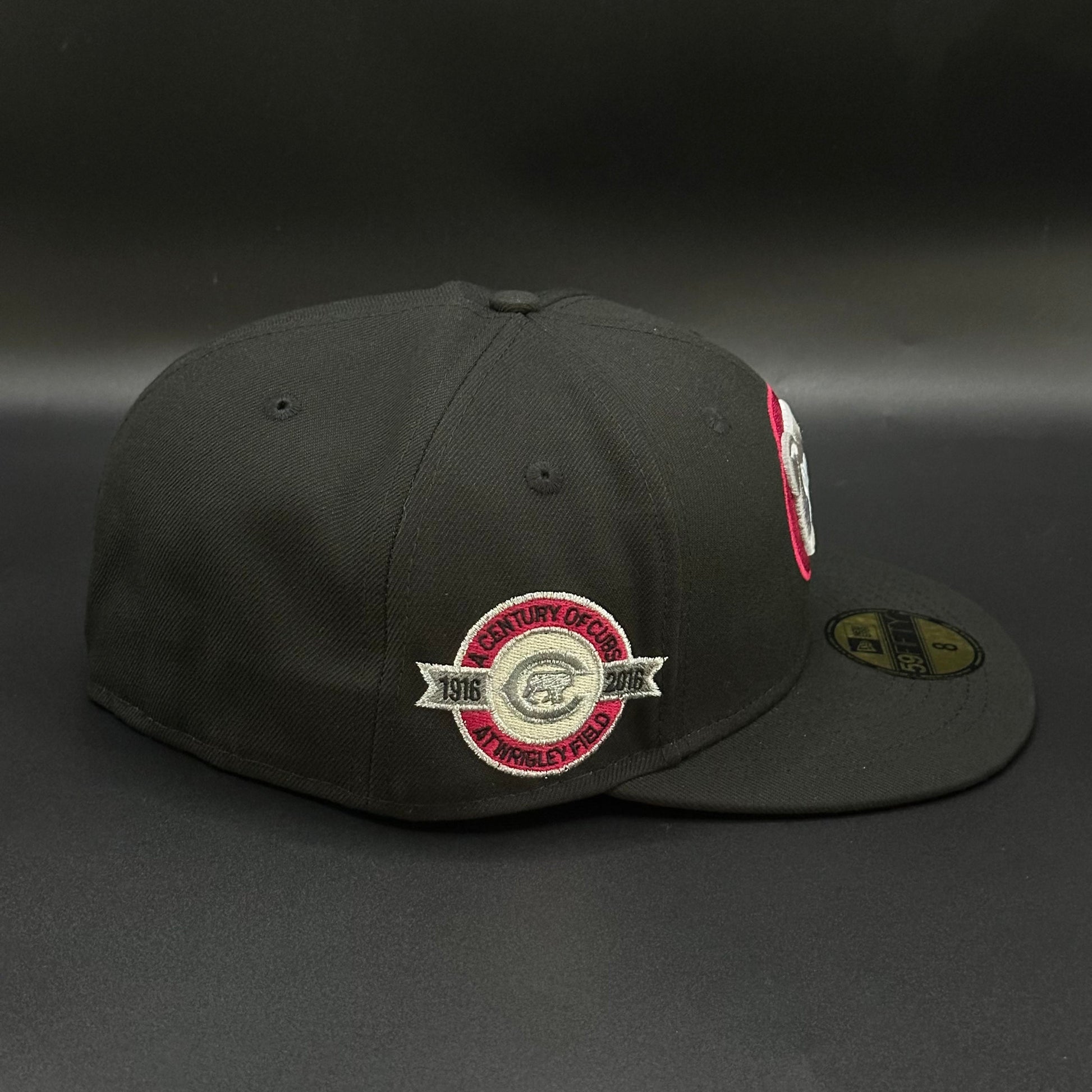 Black Red Chicago Cubs Century of Cubs Fitted Cap - view 2