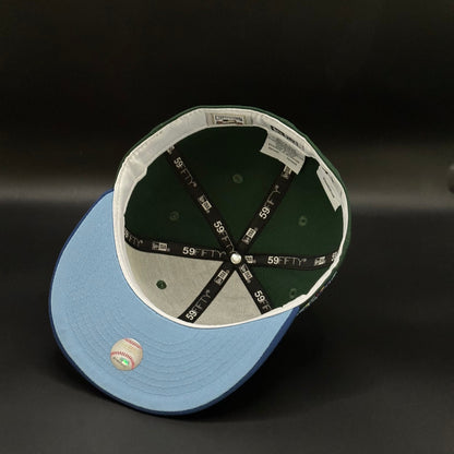 Green Blue New York Yankees 1998 World Series Fitted Cap - view 5