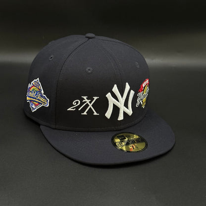 Navy New York Yankees 27x World Series Fitted Cap