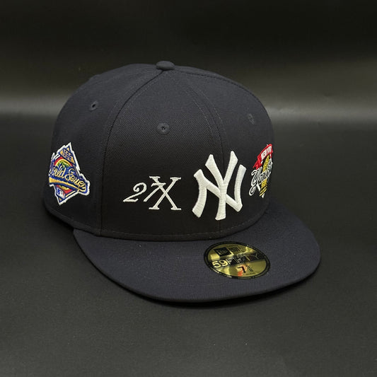 Navy New York Yankees 27x World Series Fitted Cap