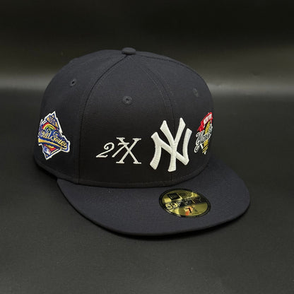 Navy New York Yankees 27x World Series Fitted Cap