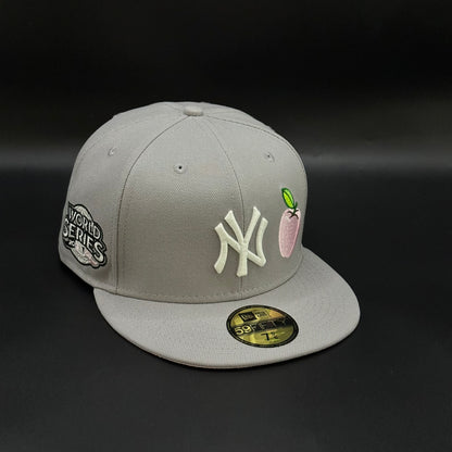 Grey New York Yankees 2002 World Series Pink Fitted Cap