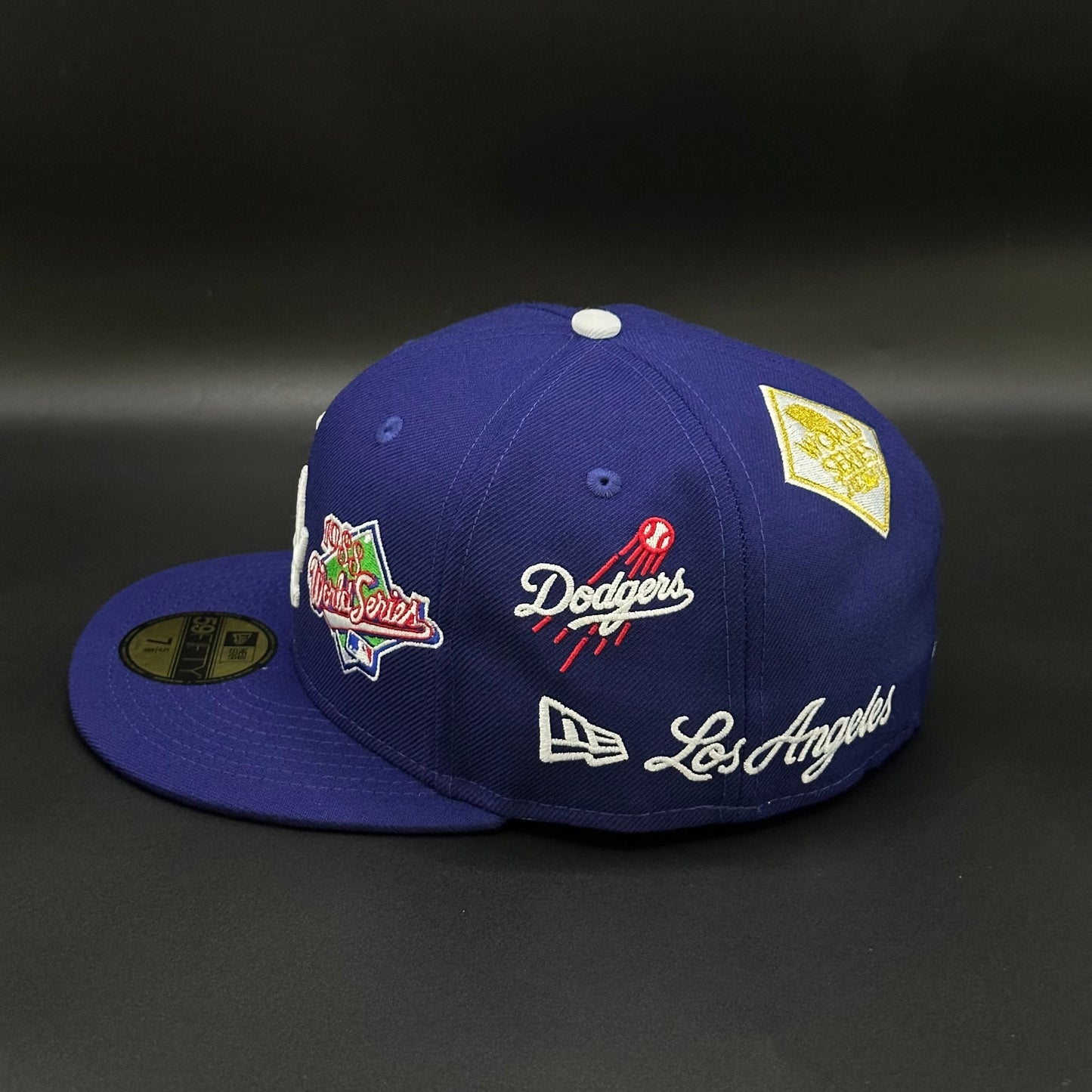 Blue Los Angeles Dodgers 7x World Series Champions Fitted Cap - view 3