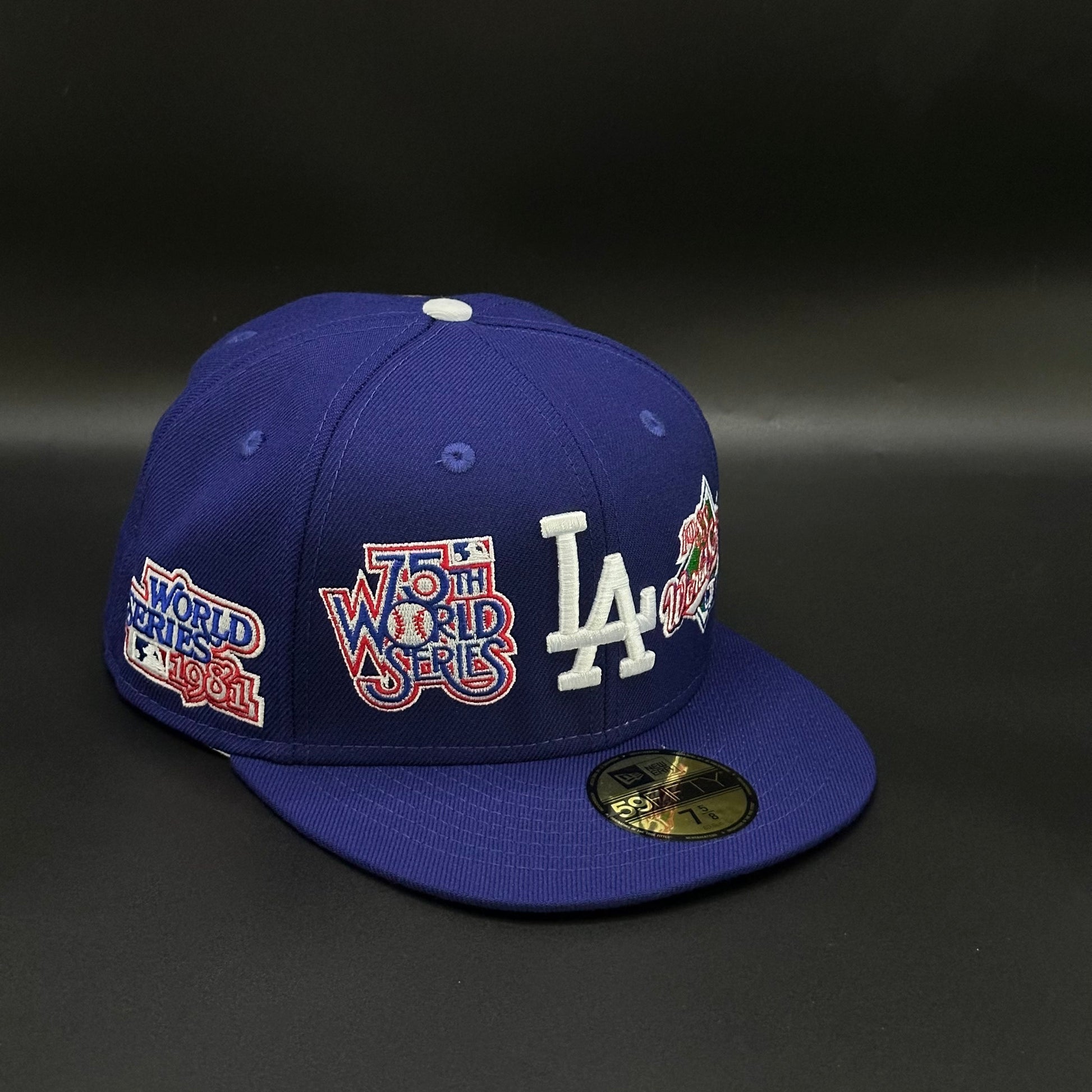 Blue Los Angeles Dodgers 7x World Series Champions Fitted Cap