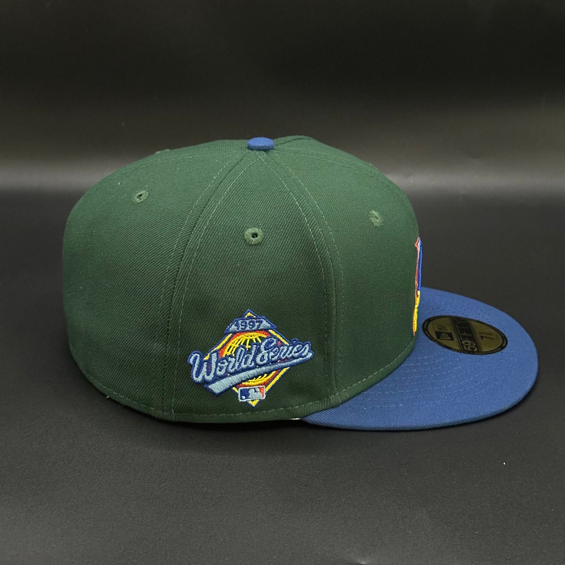 Green Blue Florida Marlins 1997 World Series Fitted Cap - view 2