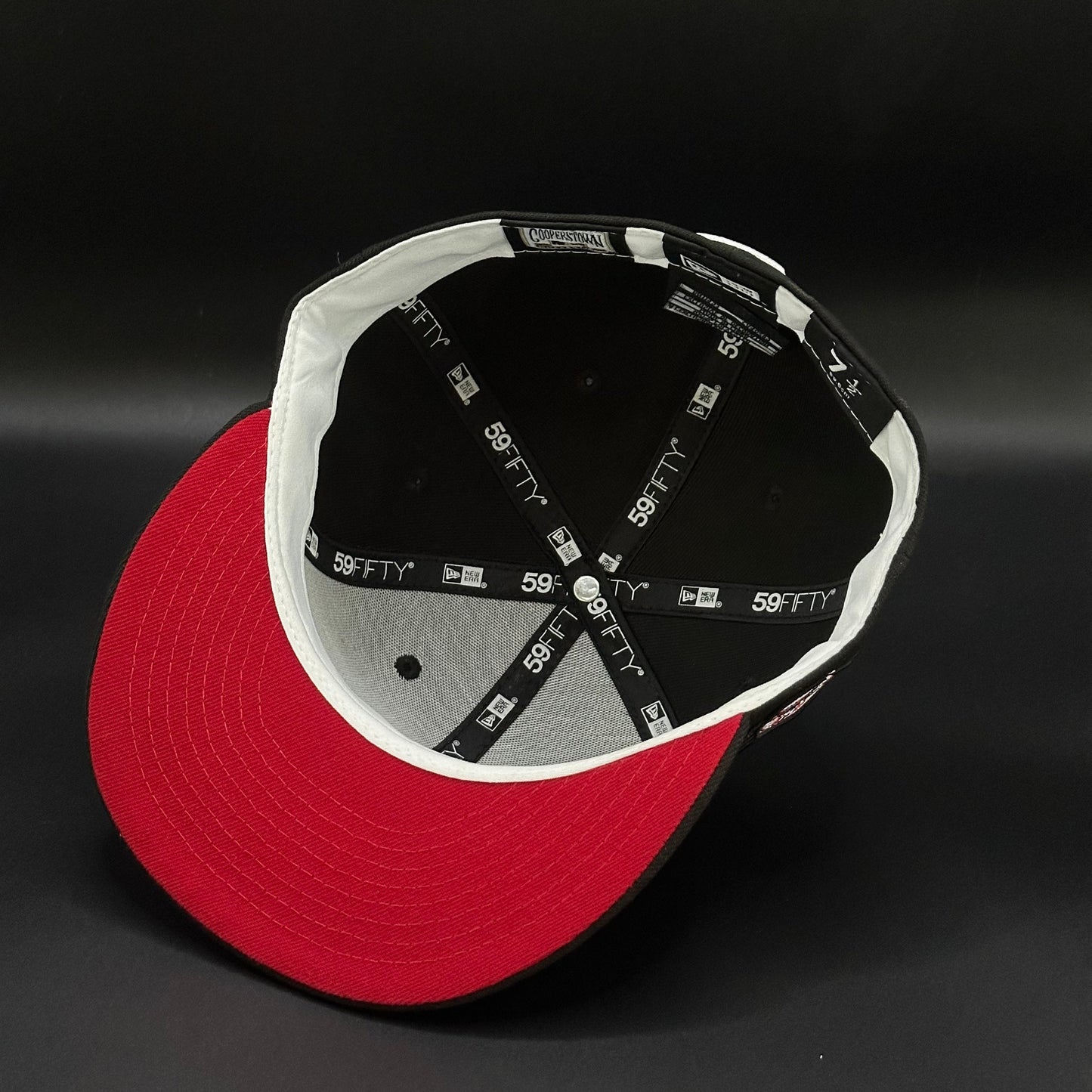 Black Red New York Yankees 100th Anniversary Fitted Cap - view 5