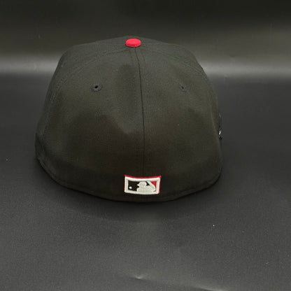 Black Red New York Yankees 100th Anniversary Fitted Cap - view 4