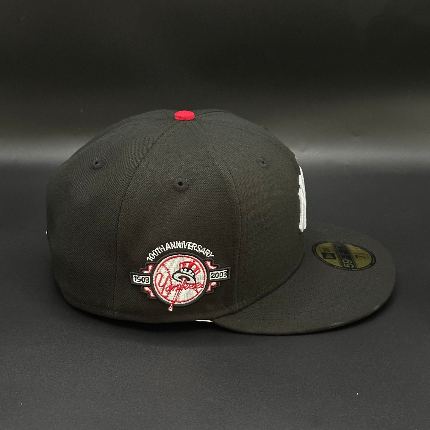 Black Red New York Yankees 100th Anniversary Fitted Cap