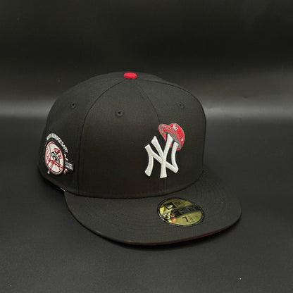 Black Red New York Yankees 100th Anniversary Fitted Cap