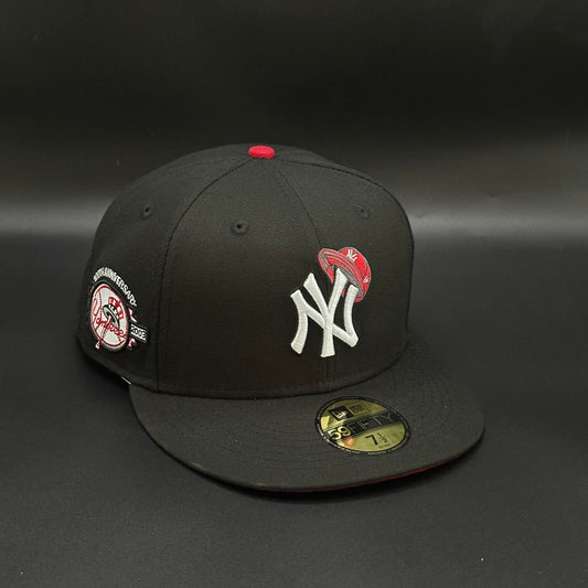 Black Red New York Yankees 100th Anniversary Fitted Cap