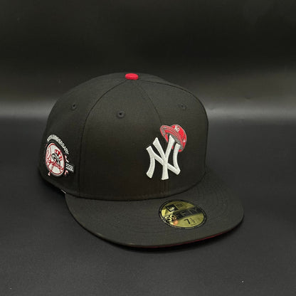 Black Red New York Yankees 100th Anniversary Fitted Cap