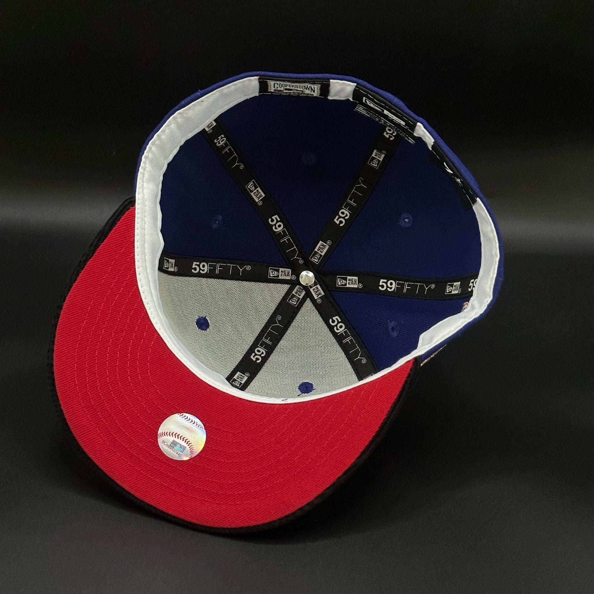 Blue Los Angeles Dodgers Hearts Fitted Capitted Hat Cap - view 5