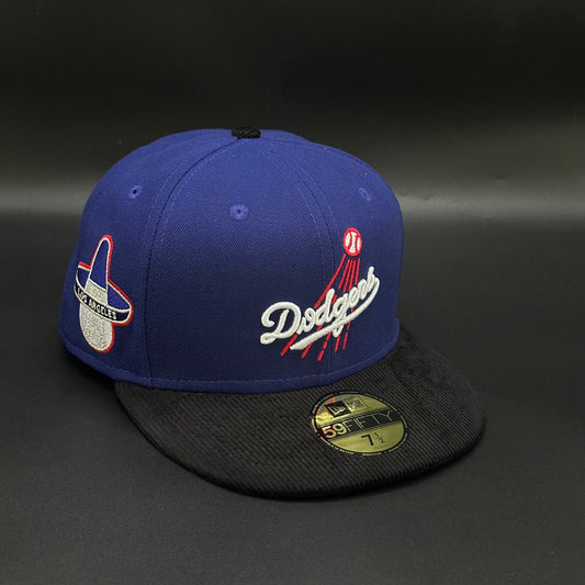 Blue Los Angeles Dodgers Hearts Fitted Capitted Hat Cap
