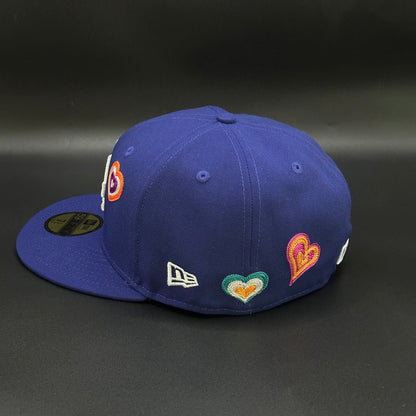 Blue Los Angeles Dodgers Hearts Fitted Cap