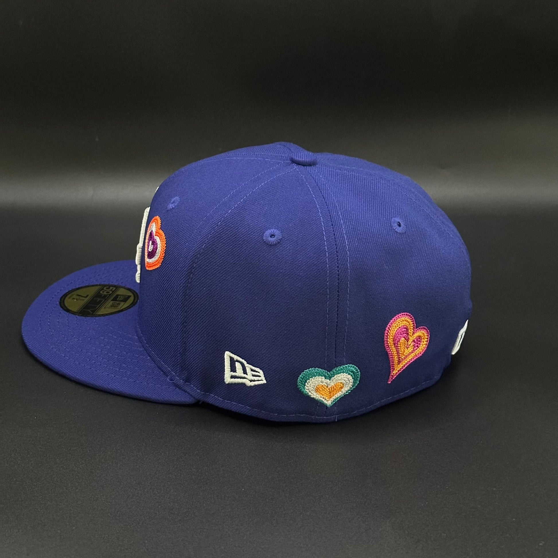 Blue Los Angeles Dodgers Hearts Fitted Cap - view 3