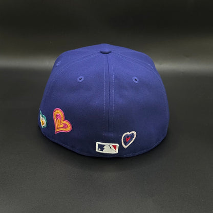 Blue Los Angeles Dodgers Hearts Fitted Cap - view 4