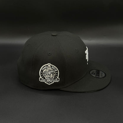 All Black Upside Down LA Dodgers 60th Anniversary Snapback