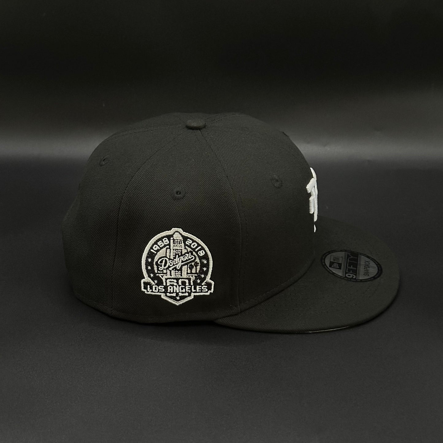 All Black Upside Down LA Dodgers 60th Anniversary Snapback - view 2
