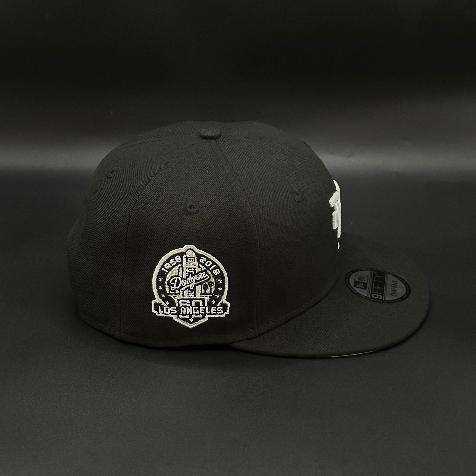 All Black Upside Down LA Dodgers 60th Anniversary Snapback - view 2