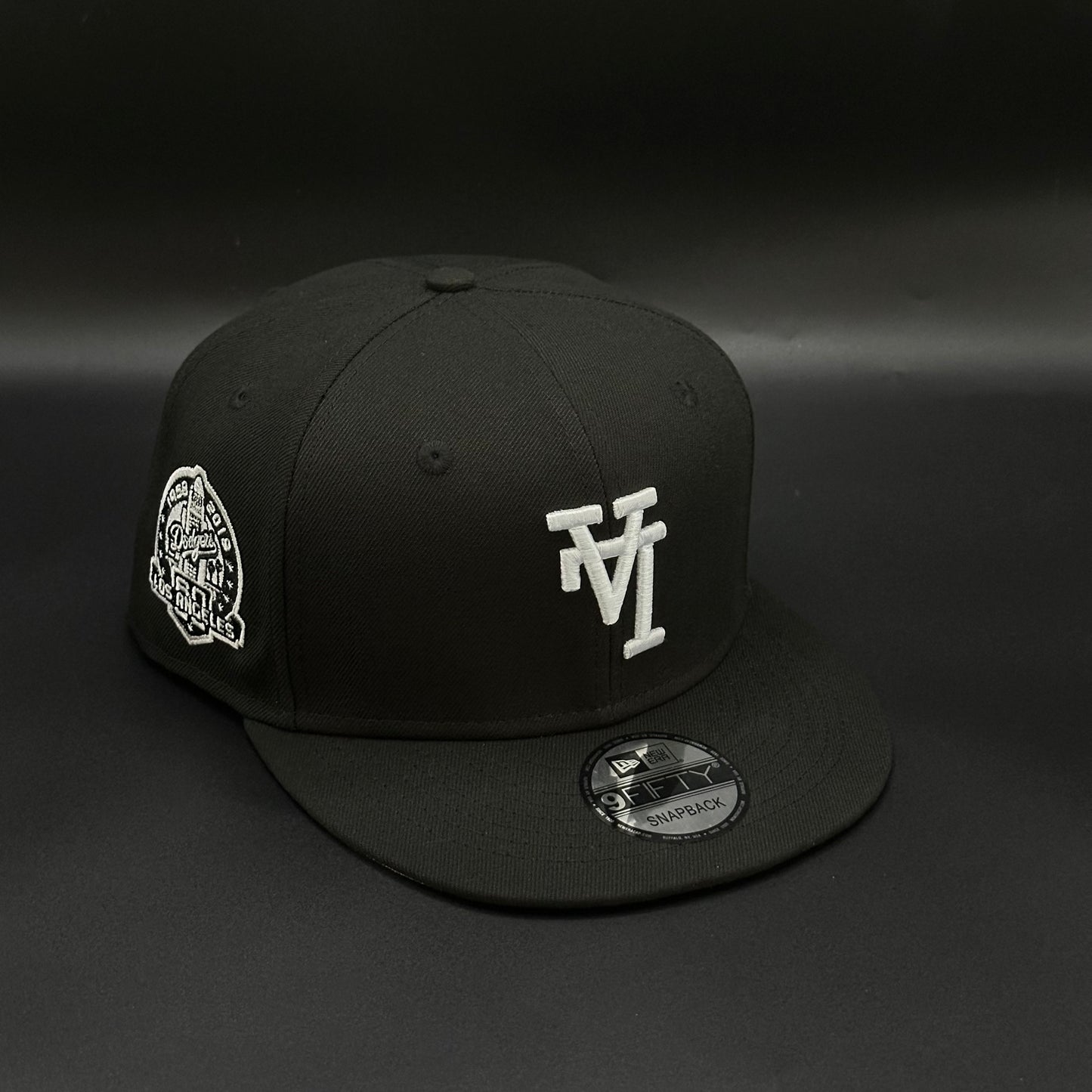 All Black Upside Down LA Dodgers 60th Anniversary Snapback