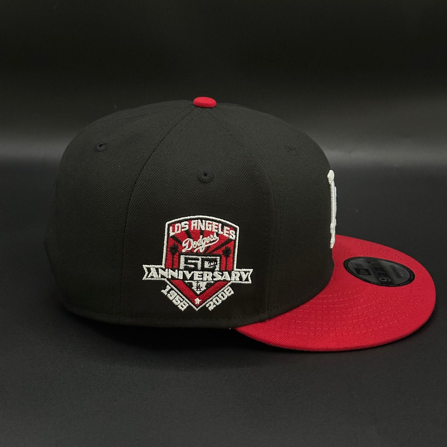 Black Red Los Angeles Dodgers 50th Anniversary 9FIFTY Snapback
