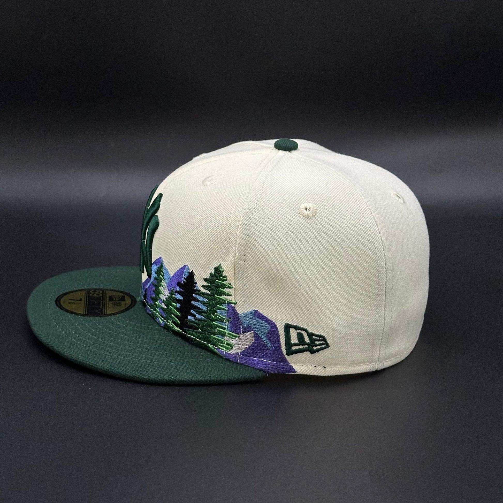 Chrome Green New York Yankees Trees Fitted Cap - view 3