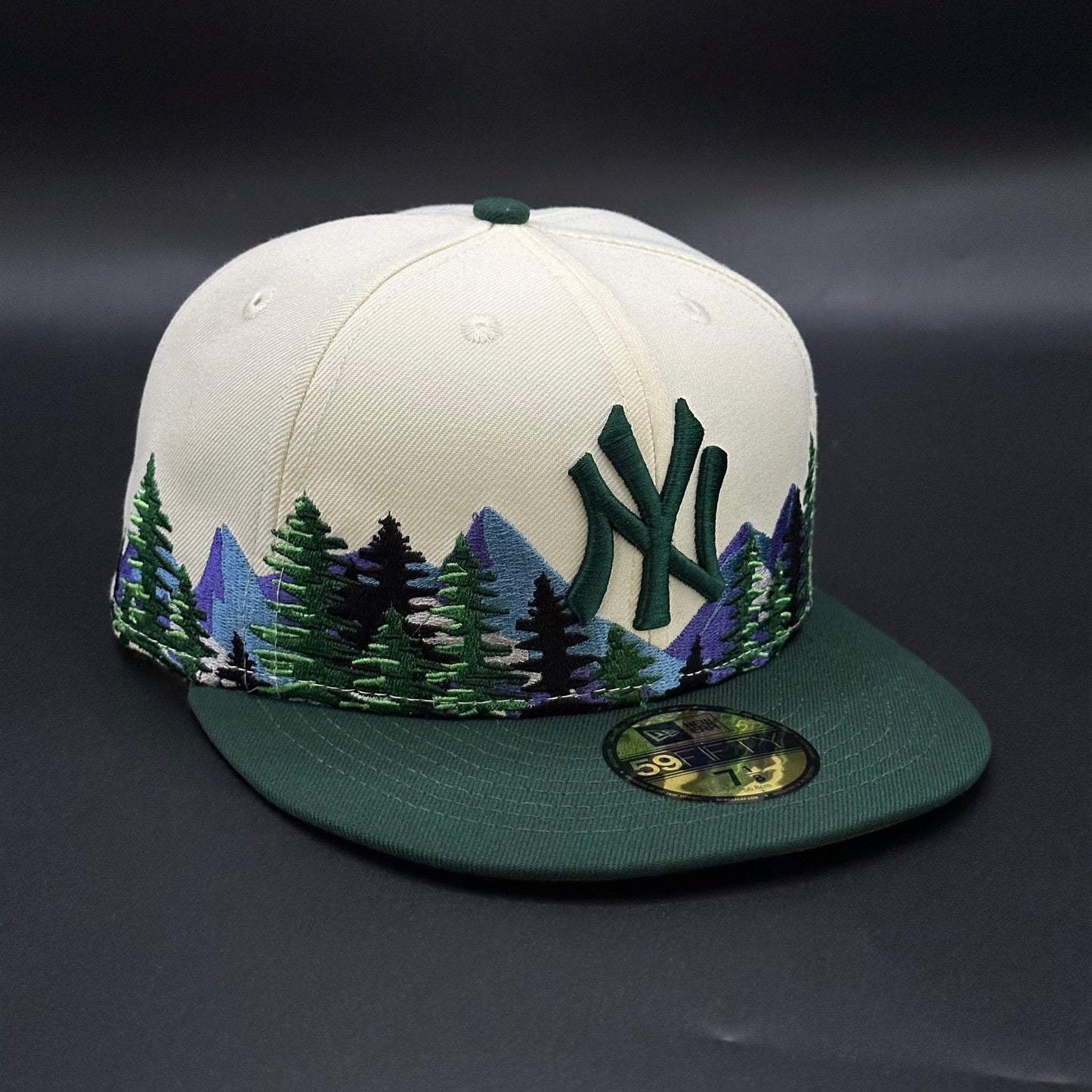 Chrome Green New York Yankees Trees Fitted Cap