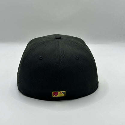 Black Red LA Angels 50th Anniversary MLB Fitted Cap - view 4