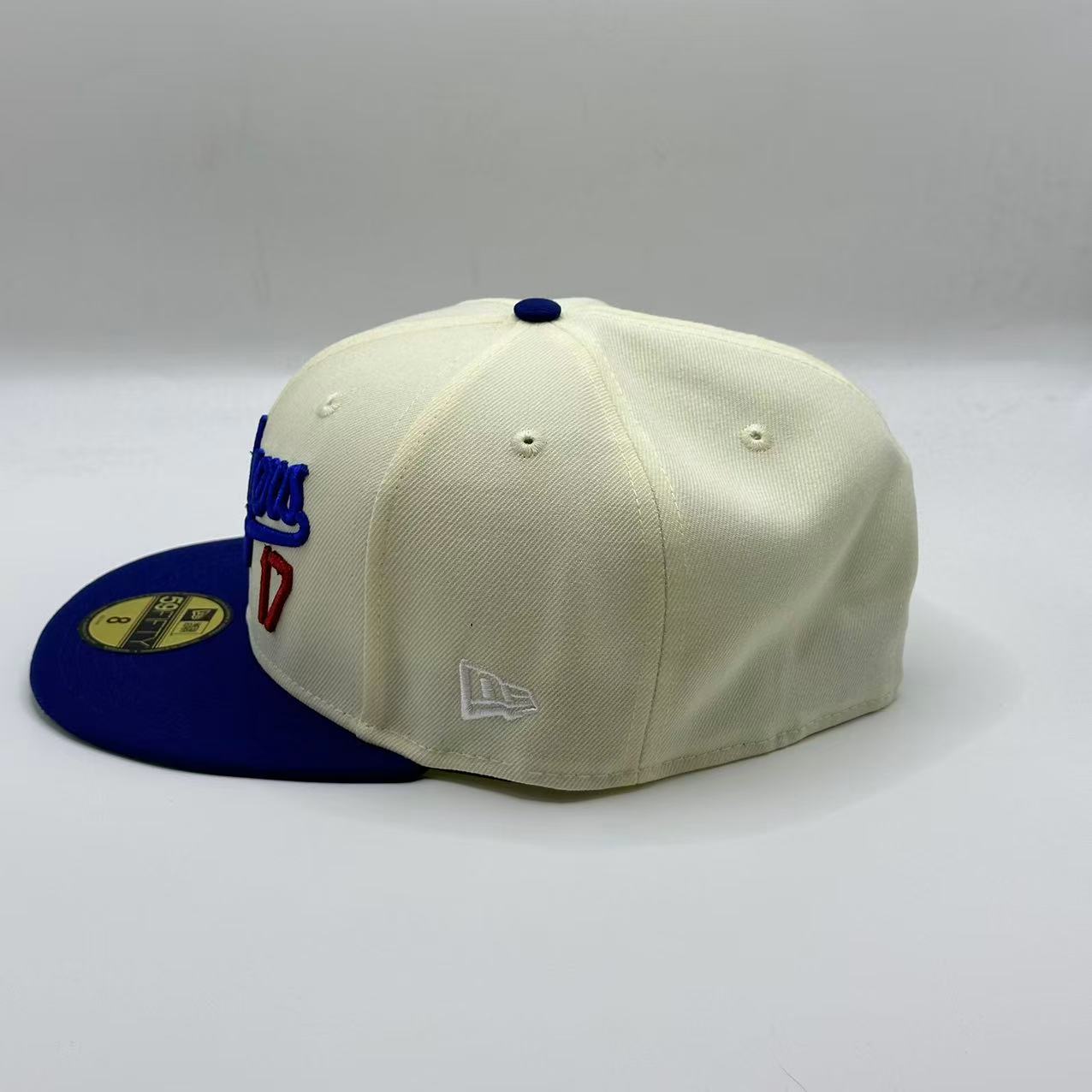 White Blue Los Angeles Dodgers Shohei Ohtani Cartoon Fitted Hat Cap - view 3