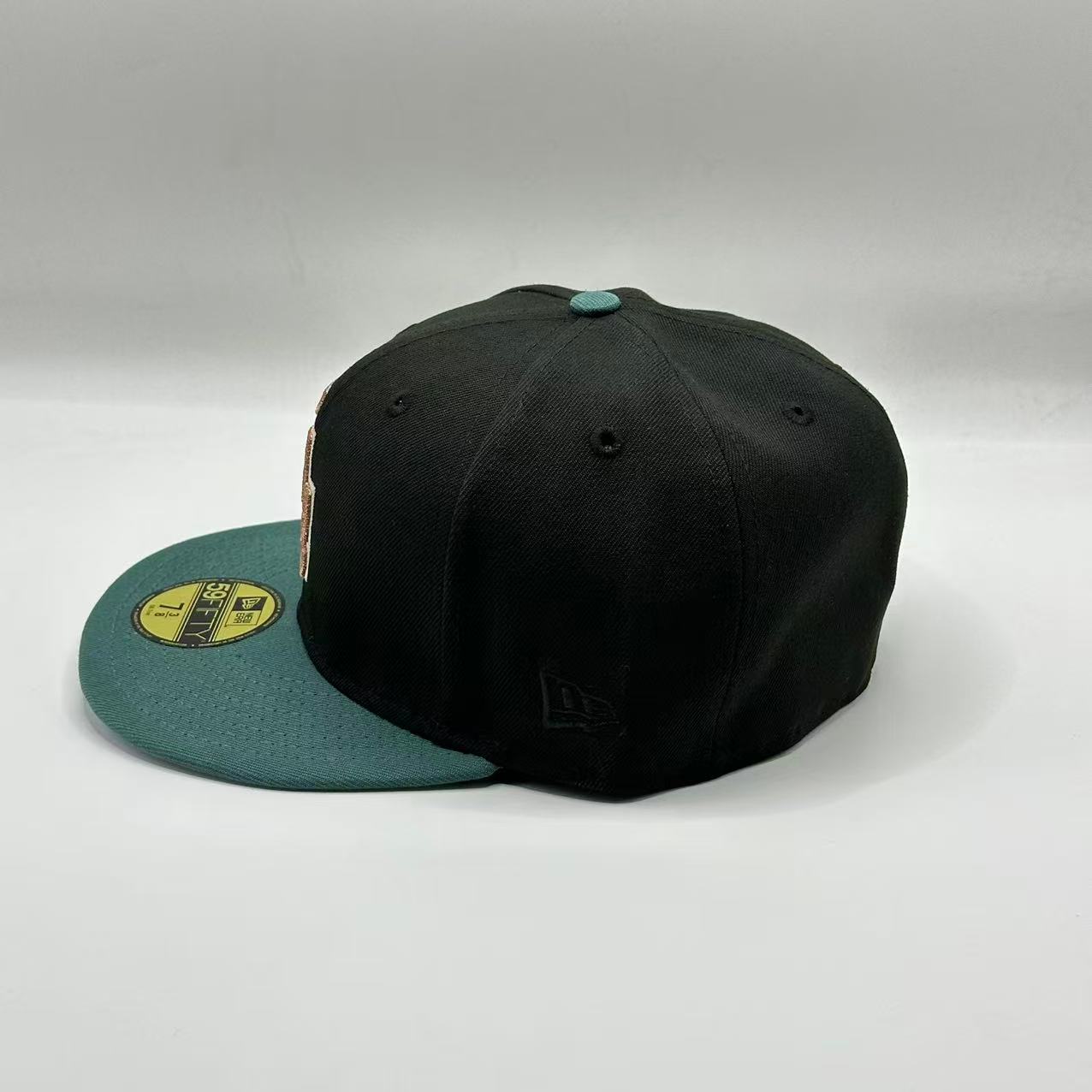 Black Green Los Angeles Dodgers 50TH Anniversary SP Fitted Hat Fitted Cap - view 3