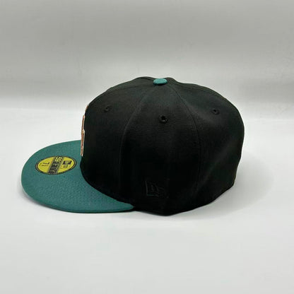 Black Green Los Angeles Dodgers 50TH Anniversary SP Fitted Hat Fitted Cap - view 3