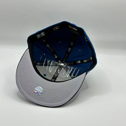 Blue Black Los Angeles Dodgers Fitted Hat Fitted Cap - view 5