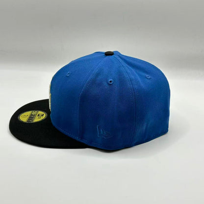 Blue Black Los Angeles Dodgers Fitted Hat Fitted Cap - view 4