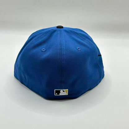 Blue Black Los Angeles Dodgers Fitted Hat Fitted Cap - view 3